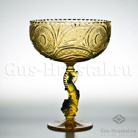 Ваза для фруктов ЯНТАРНАЯ - 191337 искушение дракон Гусевской Хрустальный завод - Ваза для фруктов из хрусталя янтарного цвета. Ваза для фруктов Янтарная 100530 Гусевской Хрустальный завод