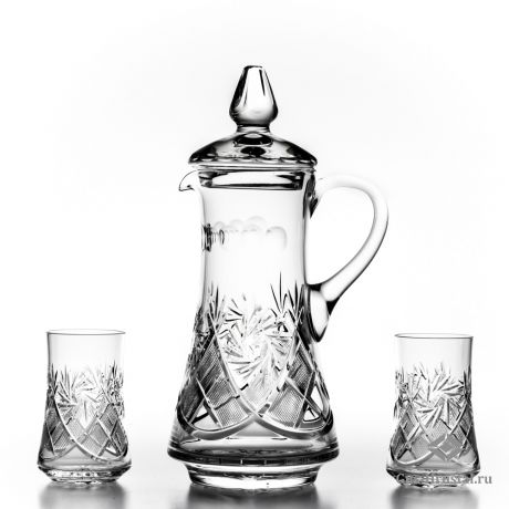 Сервиз для воды - кувшин и 6 стаканов - 6103 1000/1 1,5 л. Кувшин с кр. + 6103 1000/1 200 г. Набор стаканов д/напитка 6 шт NEMAN - Хрустальный кувшин и 6 стаканов Сервиз для воды - кувшин и 6 стаканов 800002 NEMAN