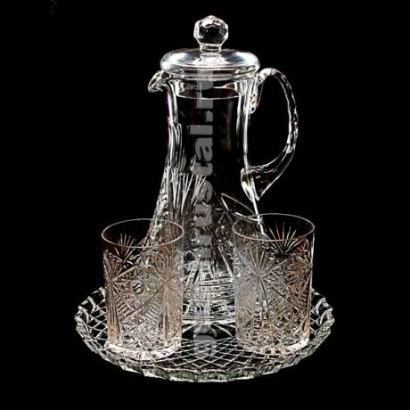 Сервиз для воды - BORISOV - Хрустальный кувшин, хрустальный поднос, 2 хрустальных стакана Сервиз для воды 253076 BORISOV