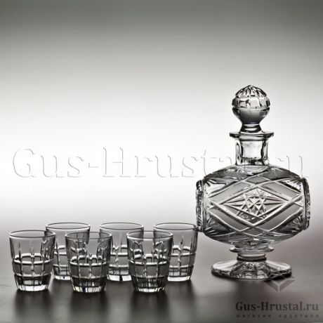 Штоф с рюмками ЕРОФЕИЧ - c956-1,2 сервиз Дятьковский хрустальный завод - Хрустальный штоф для спиртных напитков с 6 стопками. Штоф с рюмками Ерофеич 271598 Дятьковский хрустальный завод